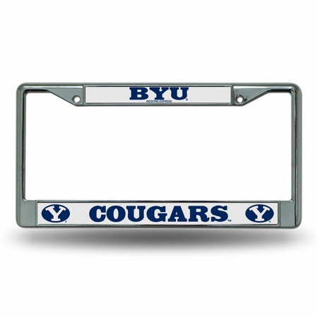 Picture of Rico Industries RIC-FC510202 Brigham Young Cougars NCAA Chrome License Plate Frame