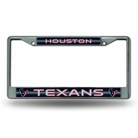 RIC-FCGL0601 Houston Texans NFL Bling Glitter Chrome License Plate Frame -  Rico Industries