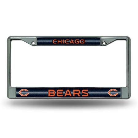 RIC-FCGL1201 Chicago Bears NFL Bling Glitter Chrome License Plate Frame -  Rico Industries
