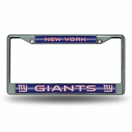 RIC-FCGL1401 New York Giants NFL Bling Glitter Chrome License Plate Frame -  Rico Industries