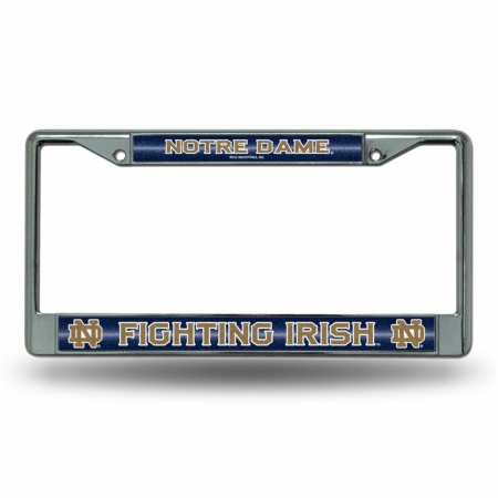 RIC-FCGL200301 Notre Dame Fighting Irish NCAA Bling Glitter Chrome License Plate Frame -  Rico Industries