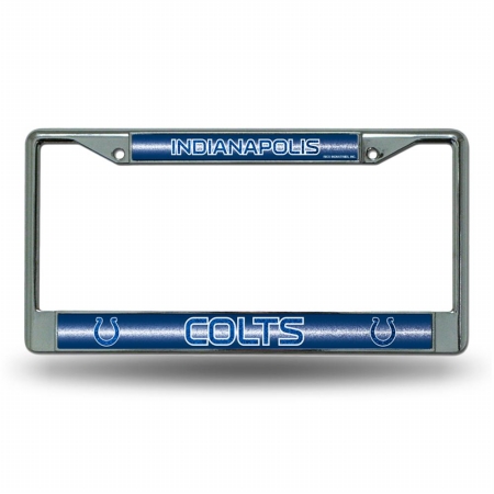 RIC-FCGL2601 Indianapolis Colts NFL Bling Glitter Chrome License Plate Frame -  Rico Industries