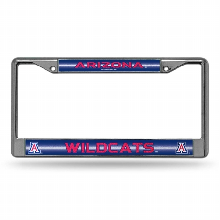 RIC-FCGL460101 Arizona Wildcats NCAA Bling Glitter Chrome License Plate Frame -  Rico Industries