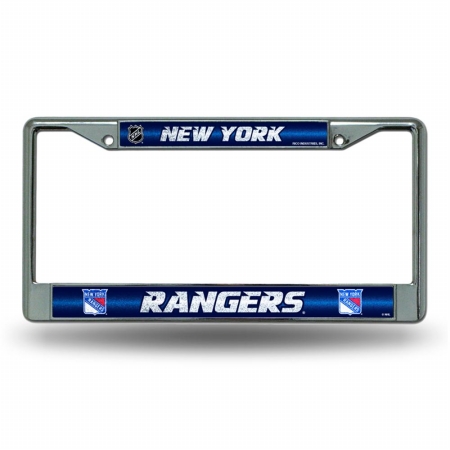 RIC-FCGL7001 New York Rangers NHL Bling Glitter Chrome License Plate Frame -  Rico Industries