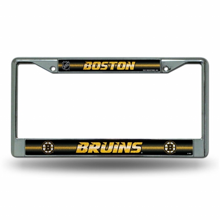 RIC-FCGL7301 Boston Bruins NHL Bling Glitter Chrome License Plate Frame -  Rico Industries