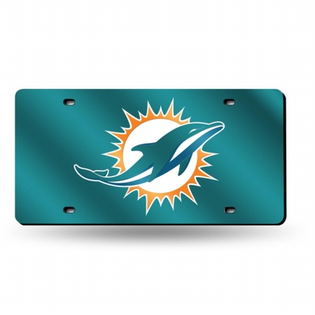 Picture of Rico Industries RIC-LZC1102 Miami Dolphins NFL Laser Cut License Plate Tag