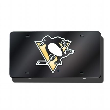 Picture of Rico Industries RIC-LZC7201 PItsburgh Penguins NHL Laser Cut License Plate Cover