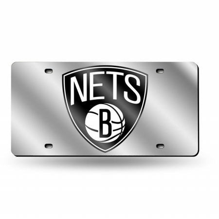 Picture of Rico Industries RIC-LZS67001 Brooklyn Nets NBA Laser Cut License Plate Tag