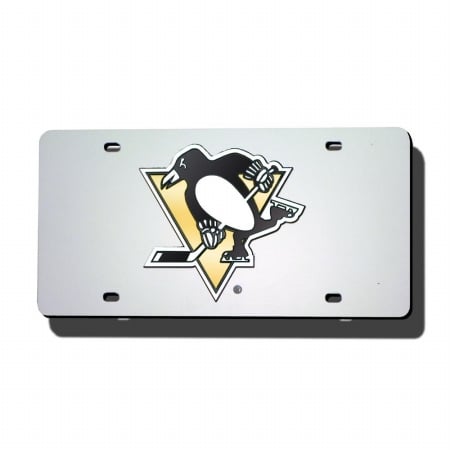 Picture of Rico Industries RIC-LZS7201 PItsburgh Penguins NHL Laser Cut License Plate Cover