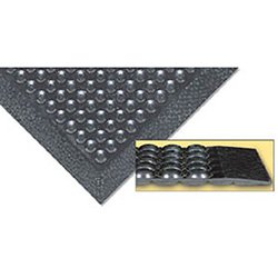 Antifatigue Mat, 3 ft. L x 2 ft. W, 3/8" Thickness, Rubber, Bubble, Black