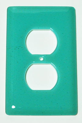 Picture of Aquila Art Glass WP1026-1GR Lt. Aqua Blue 1 Gang Receptical