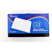 White Envelopes - Peel & Stick, 80 Count case of 24