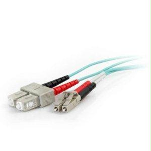 Picture of 1010 C2g 3m Lc-sc 40-100gb 50-125 Om4 Duplex Multimode Pvc Fiber Optic Cable - Aqua