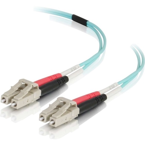 Picture of 998 C2g 2m Lc-lc 40-100gb 50-125 Om4 Duplex Multimode Pvc Fiber Optic Cable - Aqua