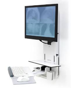 Picture of 61-080-062 Ergotron Styleview Sit-stand Vertical Lift- Patient Room - white