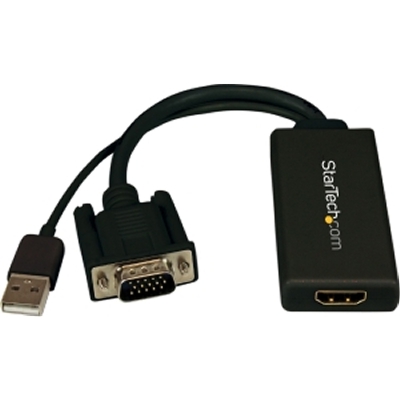 Picture of VGA2HDU Startech Vga To Hdmi Adapter With Usb Audio & Power -portable Vga To Hdmi Converter -1080
