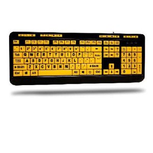 Picture of AKB-132UY Adesso Adesso Easyview Luminous High Contrast 4x Large Print Yellow Keycap &#44;multimedia