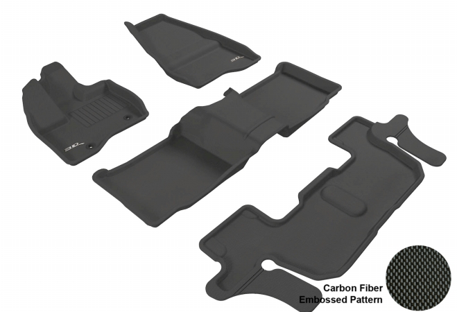 L1FR03601509 FORD EXPLORER 2011-2014 KAGU BLACK R1 R2 R3 BENCH SEATING W/O CENTER CONSOLE Floor Mat