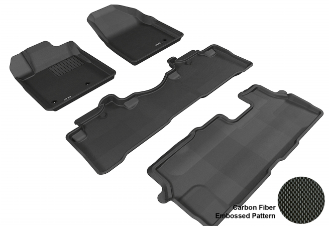 HONDA PILOT 2009-2014 KAGU BLACK R1 R2 R3 Floor Mat