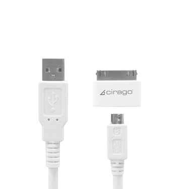 Picture of CIRAGO IMA1000 Cable&#44;USB Sync-Charge Cable Kit&#44; USB to micro&#44;micro-USB to 30-pin dock connector