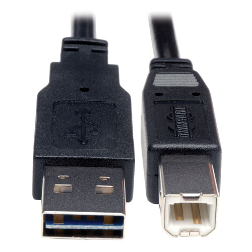 Picture of TRIPPLITE UR022-001 Tripp Lite&#44; Hi Speed Cable&#44; USB 2.0&#44; Universal Reversible A to B&#44; M-M&#44; 1FT