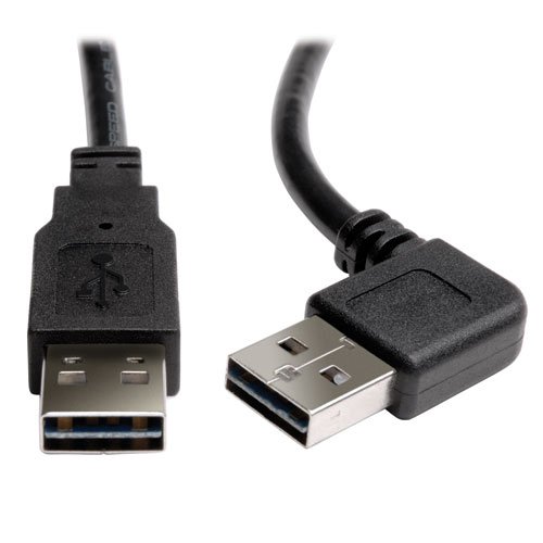 UR020-003-RA Tripp Lite, Hi Speed Cable, USB 2.0, Reversible A to Right - Left Angle Reversible A, M-M, 3FT