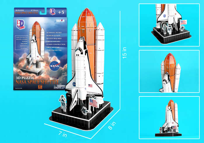 Picture of 3D Puzzles CF140H Space Shuttle 3D Puzzle On Launch Pad 87 Pieces