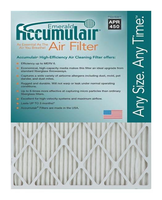 Picture of Accumulair FC15.5X29X2A 15.5x29x2 - Actual Size Accumulair Emerald 2-Inch Filter - MERV 6 Pack of - 2