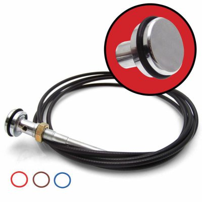 AUTBP001 Billet Chrome Pull Cable with Colored Orings ~ Vent or Choke Cable- Latch Release -  AUTOLOC POWER ACCESSORIES, 8191