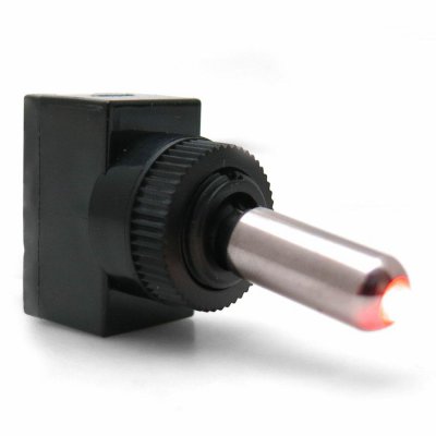 KICSW25R Metal Tip LED Toggle Switch - Red 20a/12v