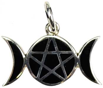 Azure Green JP1707 Pentagram Moons sterling silver