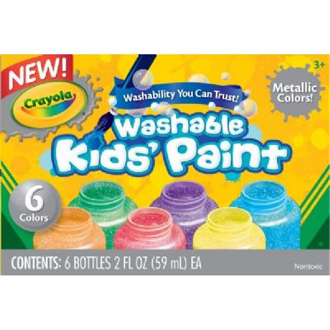 Crayola 54-5000 Washable Paint 6-Color Metallic Set