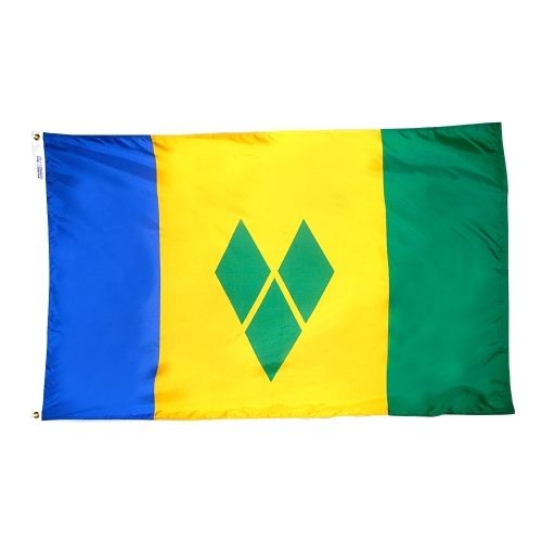 Nyl-Glo St Vincent and Grenadines Flag - Multicolor - 12 in. x 18 in. - Durable Nylon