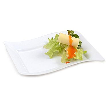 Picture of Fineline Settings 1405-WH White Rectangle Dessert Plate