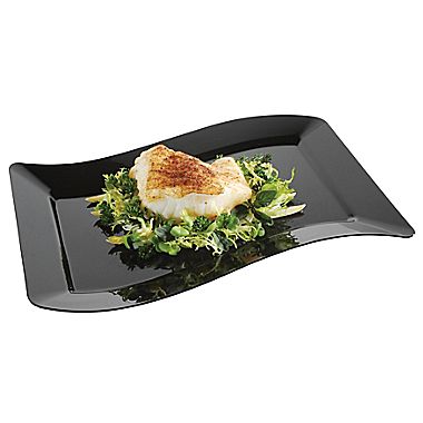 Picture of Fineline Settings 1407-BK Black Rectangle Luncheon Plate