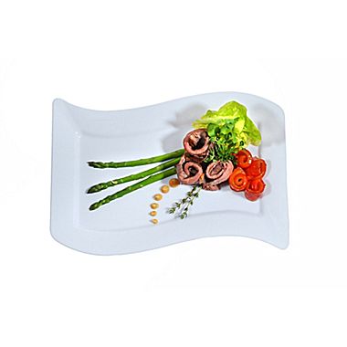 Picture of Fineline Settings 1407-WH White Rectangle Luncheon Plate