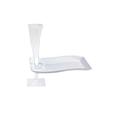 Picture of Fineline Settings 1409-WH White Rectangle Cocktail Plate