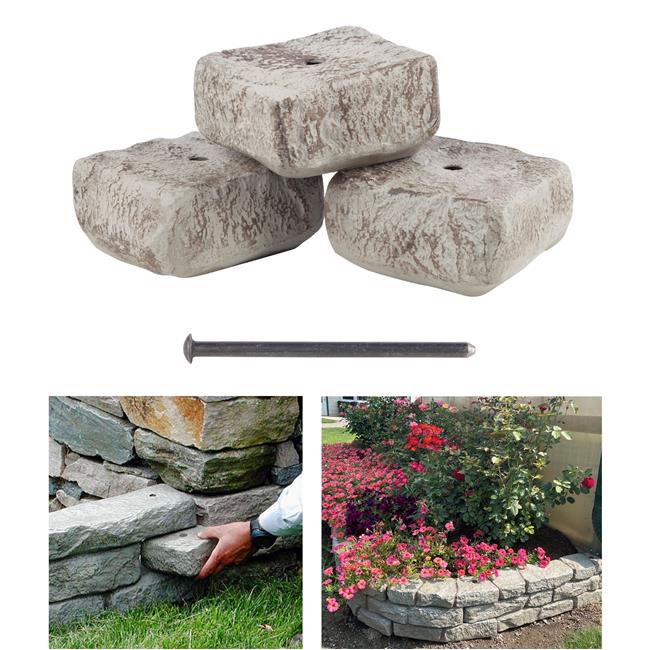 RTS Home Accents 55060003100081 Rock Lock erhöhtes Gartenbeet Ende Rock Pack (3x... - Bild 1 von 1