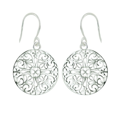 Vera & Co., Inc. Sterling Silver Earring Round Filigree Fish Wire