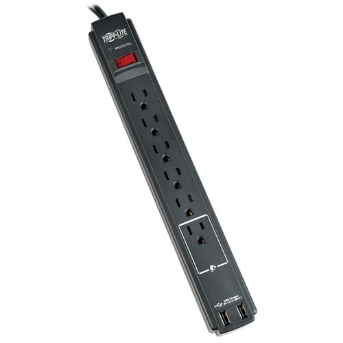 Tripp Lite TLP606USBBTAA 6outlet 2.1amp Surge Supp Fd