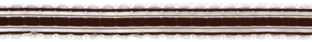 58224 Grosgrain Ribbon W/Stitched Scallops .375''X2yd-Coffee