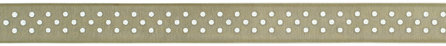 58404 Sheer Ribbon W/Dots .375''X5yd-Olive W/White