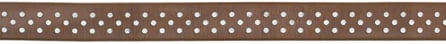 58407 Sheer Ribbon W/Dots .375''X5yd-Coffee W/White