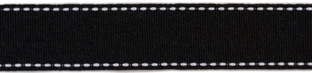 58317 Grosgrain Ribbon W/Saddle Stitches 1''X2yd-Black