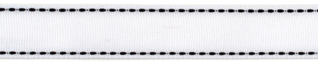 58324 Grosgrain Ribbon W/Saddle Stitches .75''X3yd-White