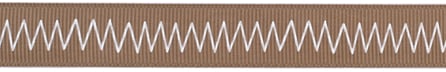 58286 Grosgrain Ribbon W/Zigzags .625''X4yd-Brown Sugar W/White