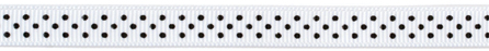 58375 Grosgrain Ribbon W/Dots .375''X5yd-White W/Black