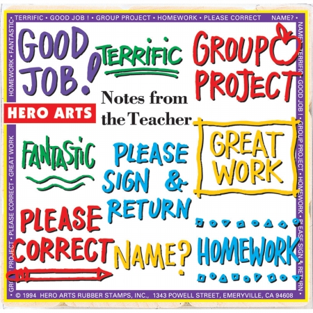 Picture of Hero Arts HA-LL251 Hero Arts Mounted Rubber Stamp Set 3.25&apos;&apos;X3.25&apos;&apos;-Notes From The Teacher Stamps