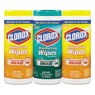 Clorox Sales CLO30112 WipesClorox3Pk35CtWh