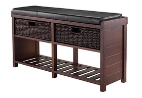 Colin Cushion Bench with Baskets